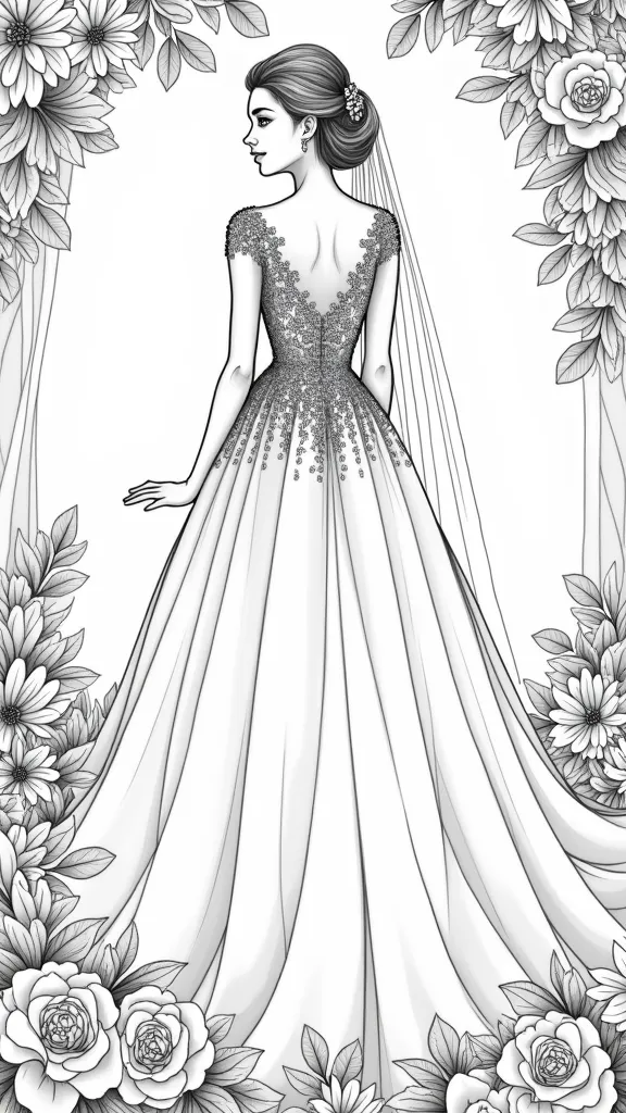 coloriages de robes de mariée